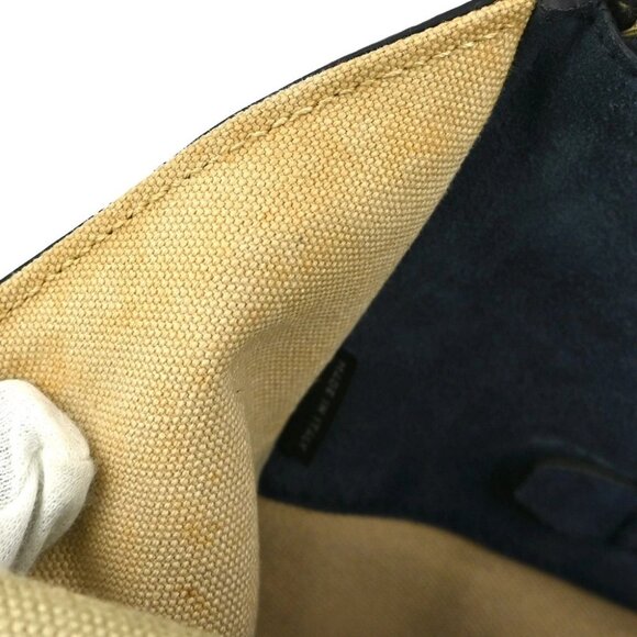 Prada Beige Blue Canvas 2way Handbag YQ04274 BN04 - Picture 8 of 12